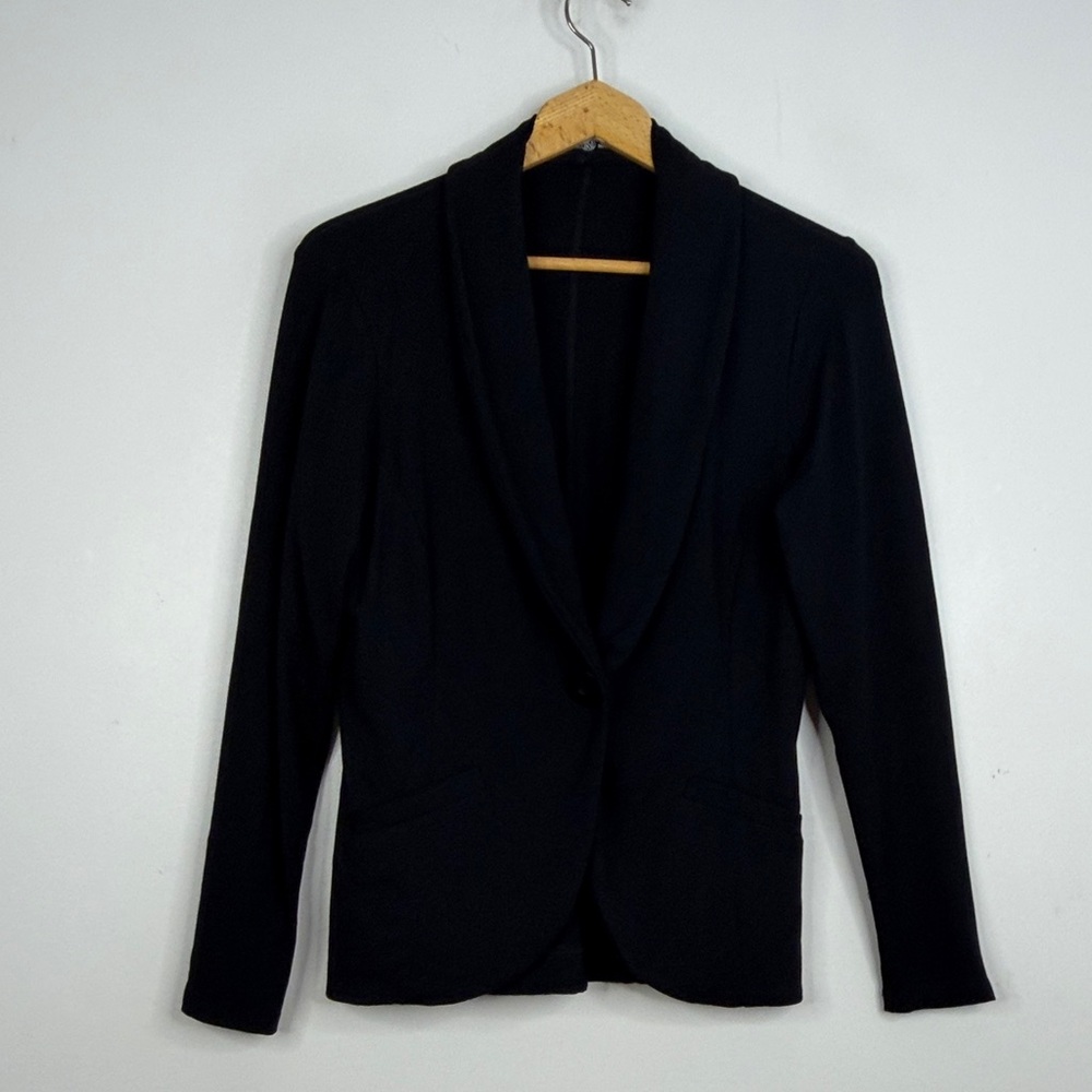 Miik Blazer Womens Medium Black Soft Stretch Unstructured Unlined Wear to Work